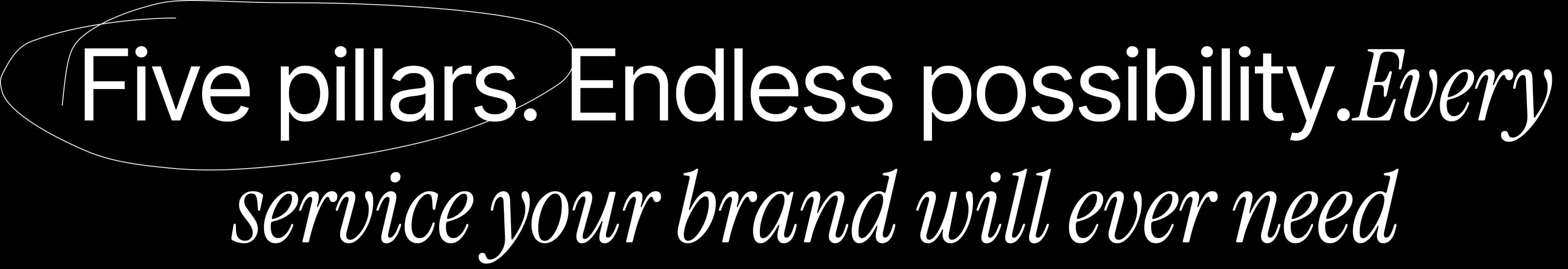 Five pillars. Endless possibility. Every service your brand will ever need